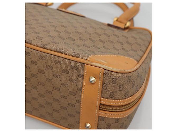 Gucci Borsa a mano Micro GG Supreme in PVC beige e oro 000 39 0030 Auth BA3431 D'oro - vista 8