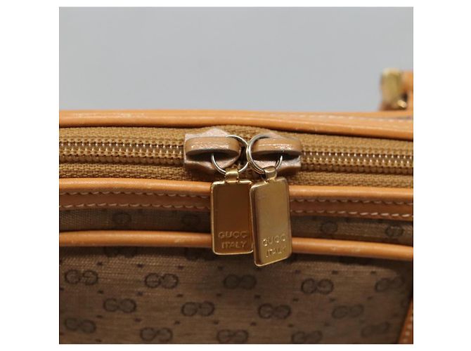 Gucci Borsa a mano Micro GG Supreme in PVC beige e oro 000 39 0030 Auth BA3431 D'oro - vista 9