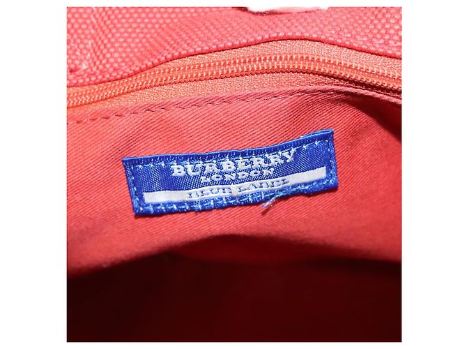 Burberry Blue Label Tragetasche aus rotem Canvas mit silberner Authentizität bs27161 - Ansicht 11