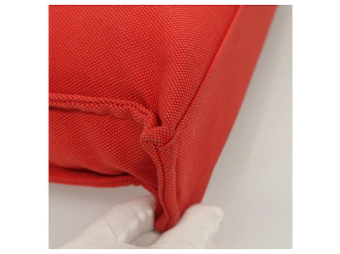 Burberry Blue Label Tragetasche aus rotem Canvas mit silberner Authentizität bs27161 - Ansicht 15