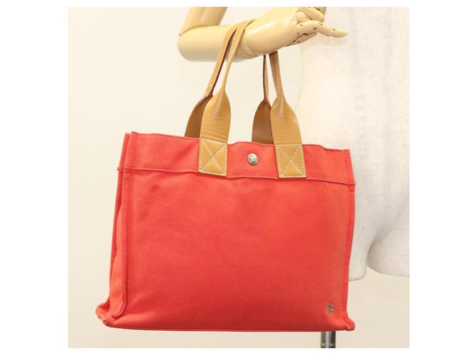 Burberry Blue Label Tragetasche aus rotem Canvas mit silberner Authentizität bs27161 - Ansicht 21