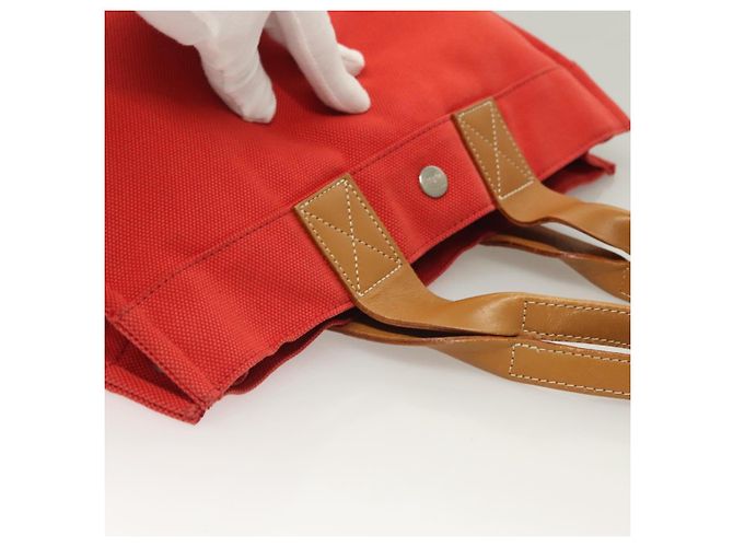 Burberry Blue Label Tragetasche aus rotem Canvas mit silberner Authentizität bs27161 - Ansicht 6