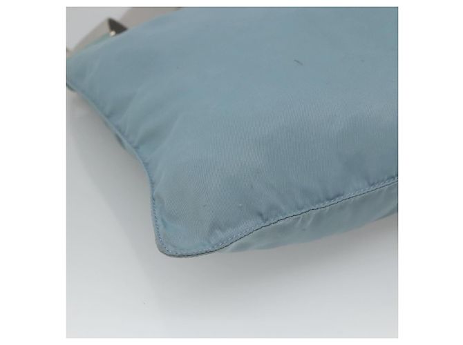 Borsa a spalla PRADA in nylon blu argento autentica mr1407 - vista 15