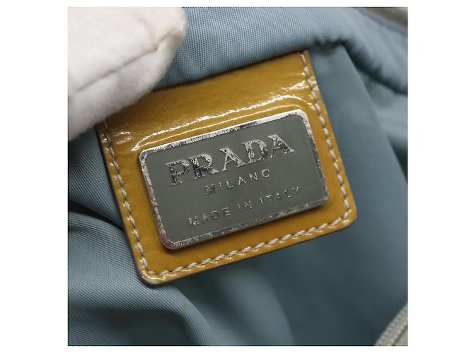Borsa a spalla PRADA in nylon blu argento autentica mr1407 - vista 19