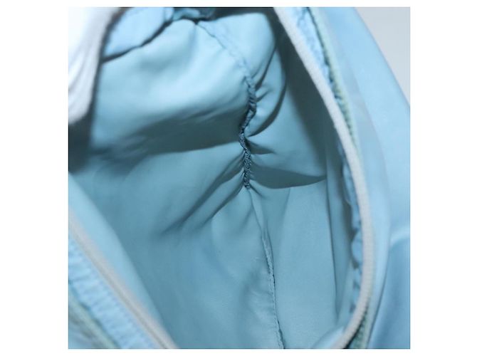 Borsa a spalla PRADA in nylon blu argento autentica mr1407 - vista 21