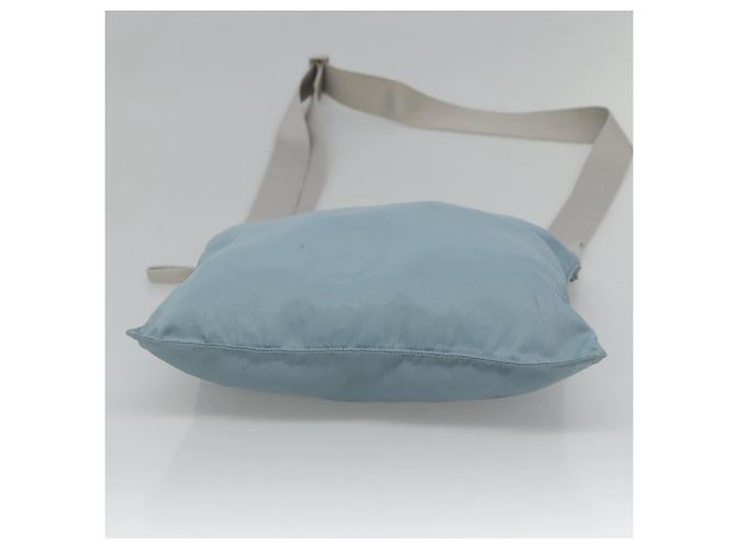Borsa a spalla PRADA in nylon blu argento autentica mr1407 - vista 5