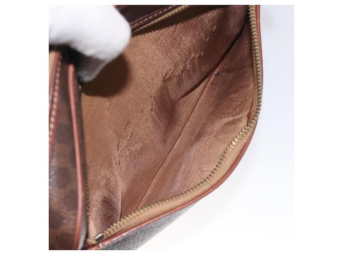 Céline Borsa a spalla in tela Macadam CELINE in pelle PVC marrone oro Auth bs27307 D'oro - vista 22