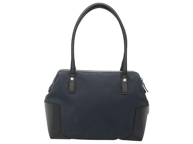 Borsa a mano Salvatore Ferragamo in nylon e pelle nera argento autentica bs27088 Nero - vista 13