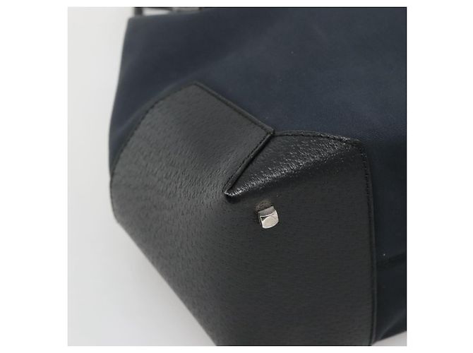 Borsa a mano Salvatore Ferragamo in nylon e pelle nera argento autentica bs27088 Nero - vista 14