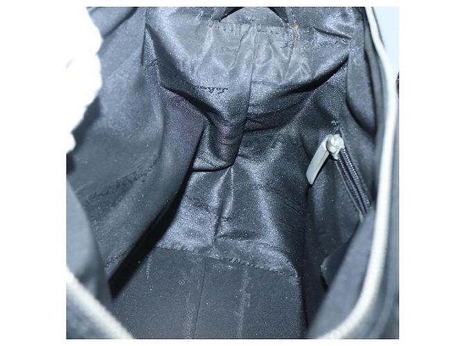 Borsa a mano Salvatore Ferragamo in nylon e pelle nera argento autentica bs27088 Nero - vista 19