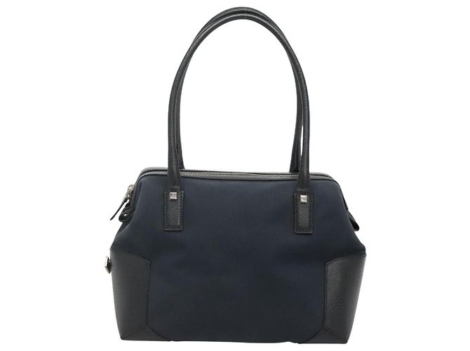 Borsa a mano Salvatore Ferragamo in nylon e pelle nera argento autentica bs27088 Nero - vista 2