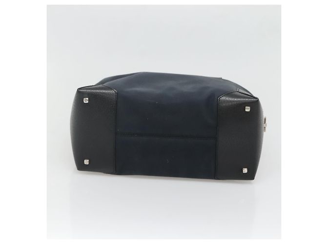 Borsa a mano Salvatore Ferragamo in nylon e pelle nera argento autentica bs27088 Nero - vista 5