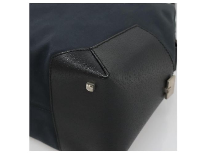 Borsa a mano Salvatore Ferragamo in nylon e pelle nera argento autentica bs27088 Nero - vista 9