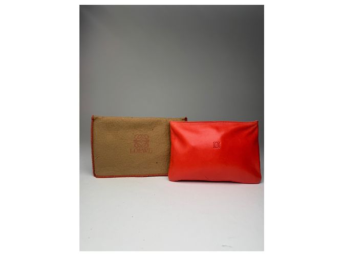 Vintage Loewe Madrid Leder Kosmetiktasche rot - Ansicht 11