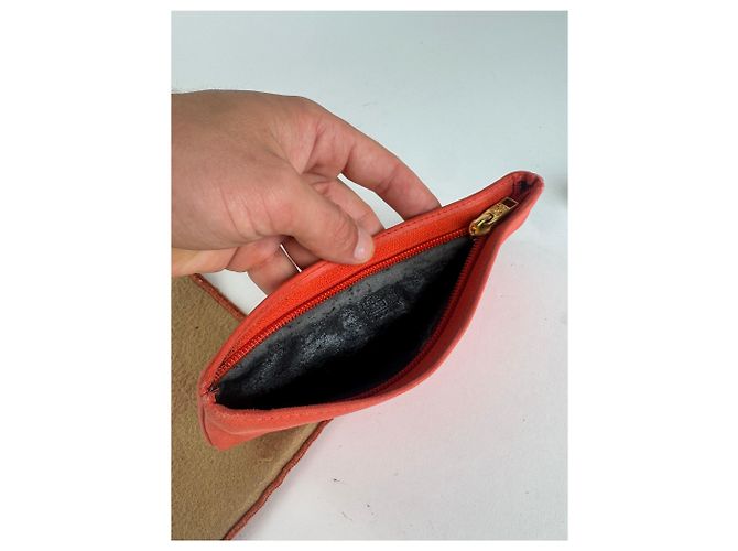 Vintage Loewe Madrid Leder Kosmetiktasche rot - Ansicht 3