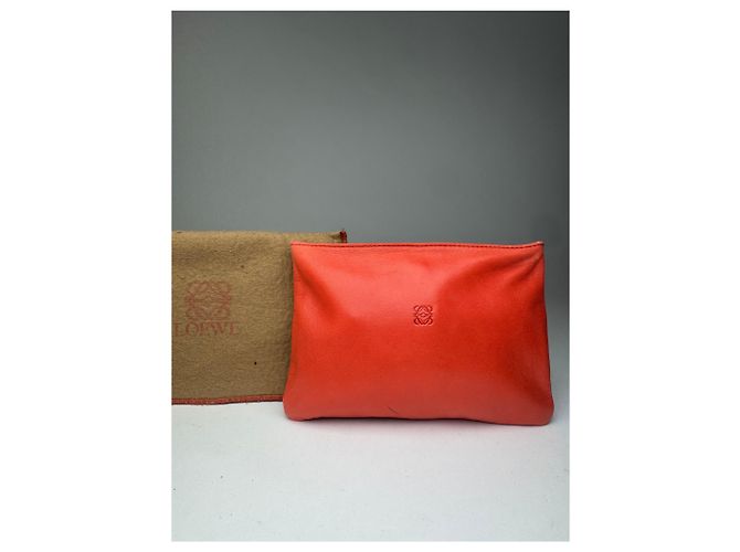 Vintage Loewe Madrid Leder Kosmetiktasche rot - Ansicht 5