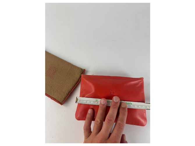 Vintage Loewe Madrid Leder Kosmetiktasche rot - Ansicht 8