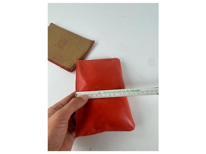 Vintage Loewe Madrid Leder Kosmetiktasche rot - Ansicht 9