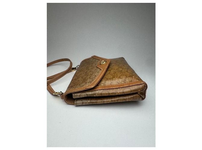 Triomphe Céline Vintage Celine Paris Leder Tasche Braun Golden - Ansicht 11