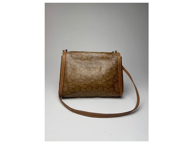 Triomphe Céline Vintage Celine Paris Leder Tasche Braun Golden - Ansicht 2