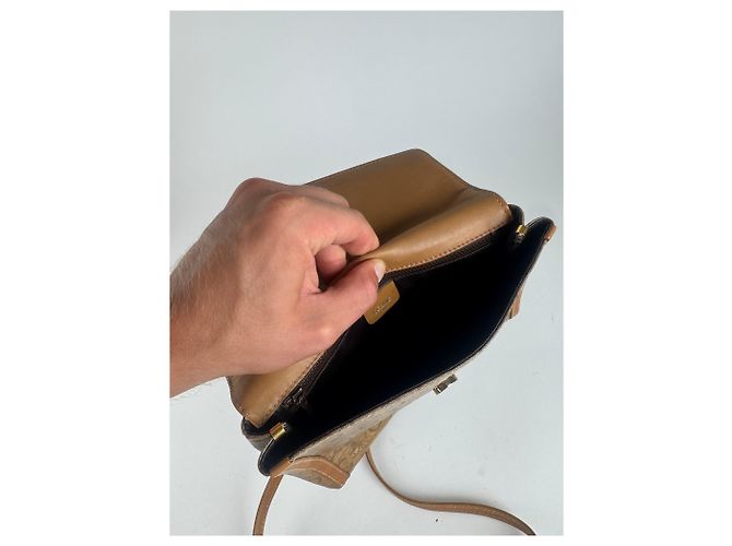 Triomphe Céline Vintage Celine Paris Leder Tasche Braun Golden - Ansicht 3