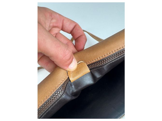 Triomphe Céline Vintage Celine Paris Leder Tasche Braun Golden - Ansicht 4
