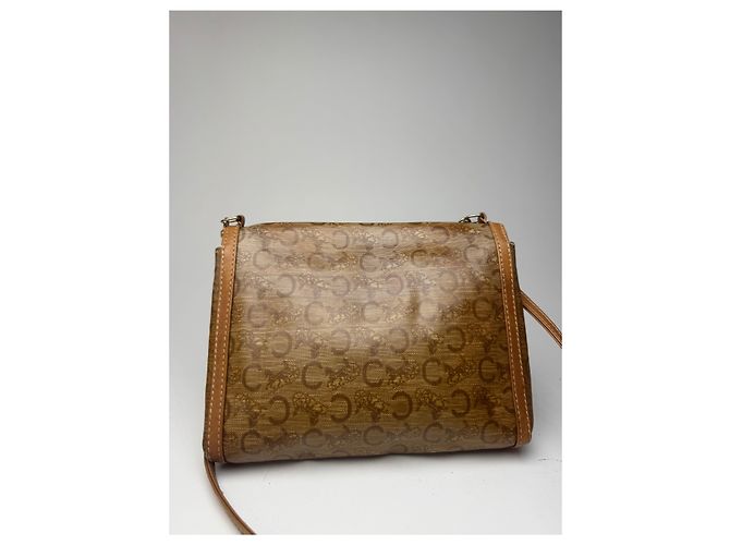 Triomphe Céline Vintage Celine Paris Leder Tasche Braun Golden - Ansicht 6