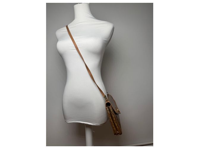 Triomphe Céline Vintage Celine Paris Leder Tasche Braun Golden - Ansicht 8