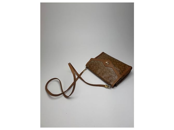 Triomphe Céline Vintage Celine Paris Leder Tasche Braun Golden - Ansicht 9