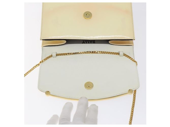 BALLY Borsa a Spalla con Catena in Pelle Verniciata Giallo Oro Auth ti3256 D'oro - vista 10