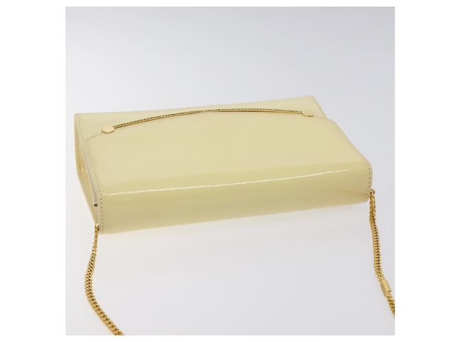 BALLY Borsa a Spalla con Catena in Pelle Verniciata Giallo Oro Auth ti3256 D'oro - vista 6