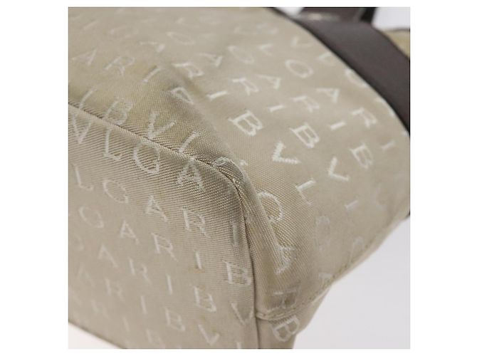Bulgari BVLGARI Logo Mania Handtasche aus Canvas Beige Silber Authentisch BA3600 - Ansicht 14