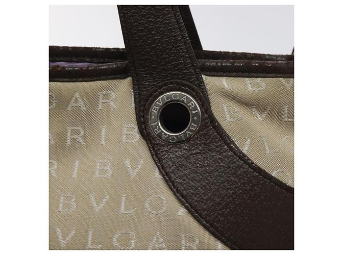 Bulgari BVLGARI Logo Mania Handtasche aus Canvas Beige Silber Authentisch BA3600 - Ansicht 17