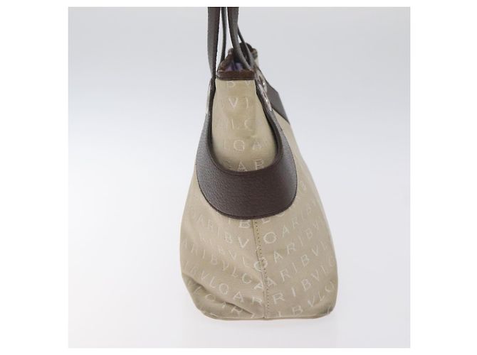 Bulgari BVLGARI Logo Mania Handtasche aus Canvas Beige Silber Authentisch BA3600 - Ansicht 4
