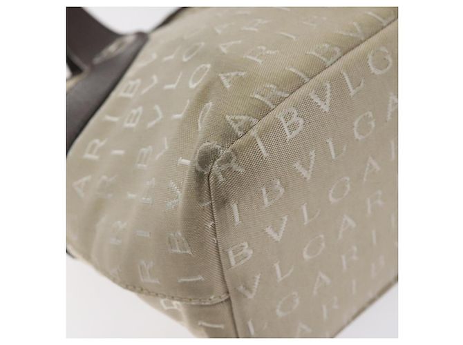 Bulgari BVLGARI Logo Mania Handtasche aus Canvas Beige Silber Authentisch BA3600 - Ansicht 9