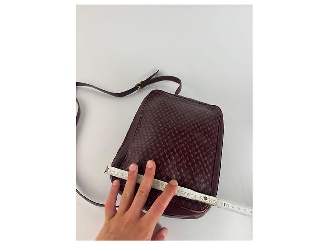 Céline Vintage Celine Triomphe Monogramm Leder Tasche lila - Ansicht 13