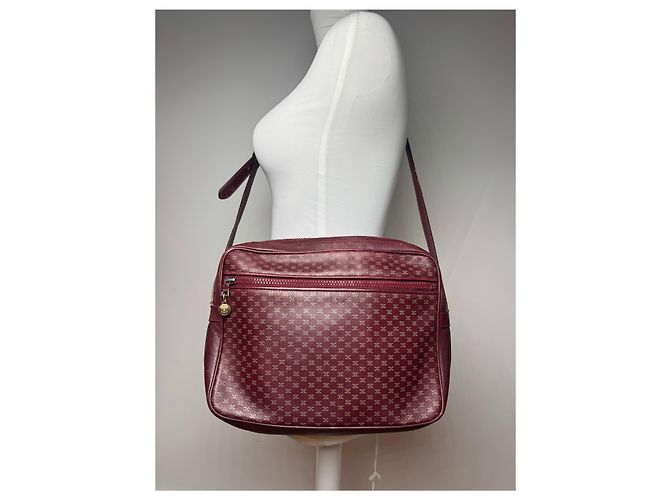Céline Vintage Celine Triomphe Monogramm Leder Tasche lila - Ansicht 14