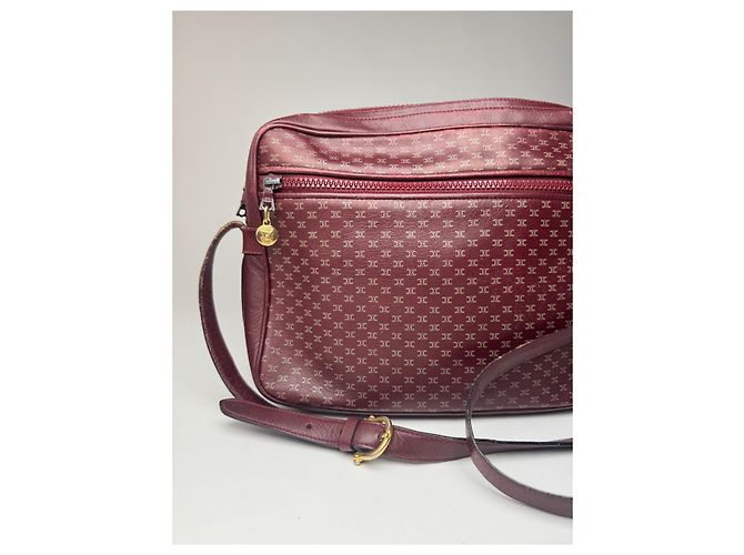 Céline Vintage Celine Triomphe Monogramm Leder Tasche lila - Ansicht 2
