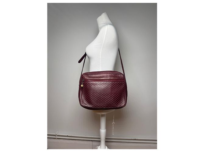 Céline Vintage Celine Triomphe Monogramm Leder Tasche lila - Ansicht 5