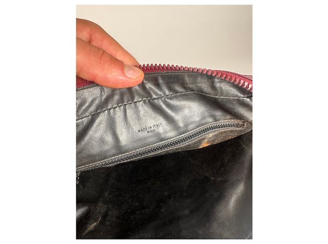 Céline Vintage Celine Triomphe Monogramm Leder Tasche lila - Ansicht 6