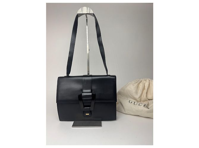 Vintage Gucci Ledertasche schwarz - Ansicht 14