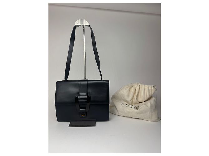 Vintage Gucci Ledertasche schwarz - Ansicht 5