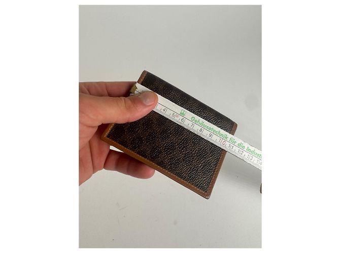 Triomphe Céline Vintage Celine Monogramm Leather Card Holder Brown - view 11