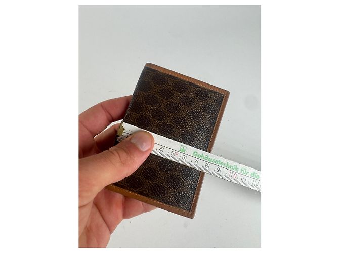 Triomphe Céline Vintage Celine Monogramm Leather Card Holder Brown - view 12