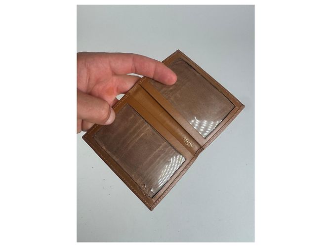 Triomphe Céline Vintage Celine Monogramm Leather Card Holder Brown - view 3