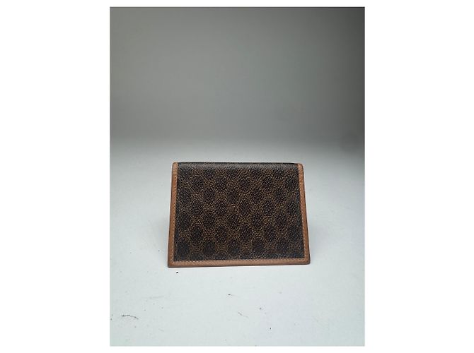 Triomphe Céline Vintage Celine Monogramm Leather Card Holder Brown - view 4