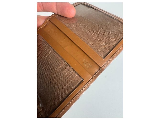 Triomphe Céline Vintage Celine Monogramm Leather Card Holder Brown - view 5