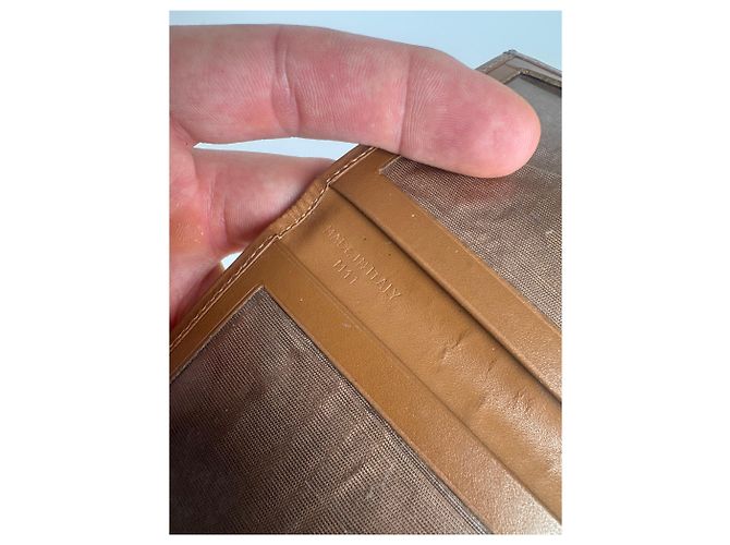 Triomphe Céline Vintage Celine Monogramm Leather Card Holder Brown - view 7