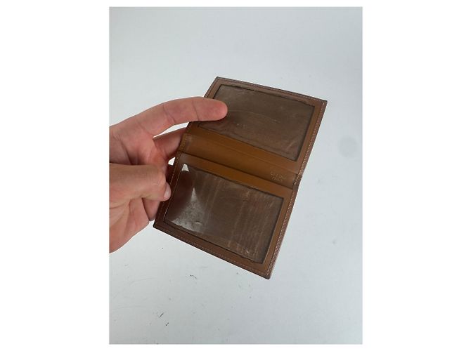 Triomphe Céline Vintage Celine Monogramm Leather Card Holder Brown - view 8