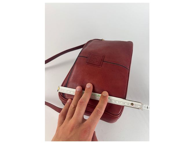 Vintage Givenchy Ledertasche rot - Ansicht 13